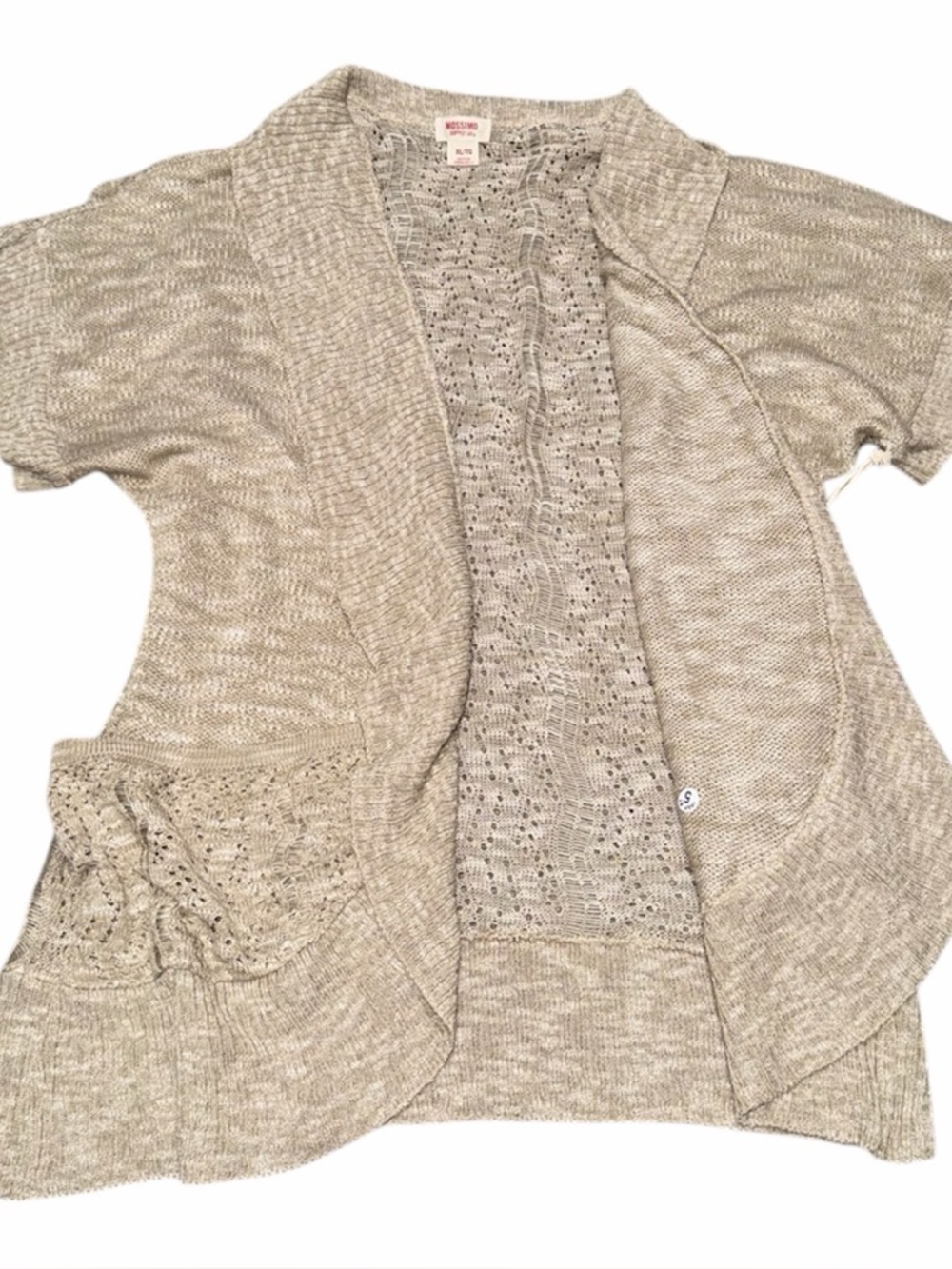 Target Women's Short-Sleeve Open-Front Cardigan in Light Beige